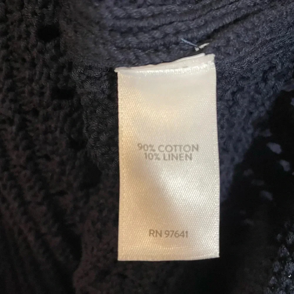 J Jill Sweater Vest Women XS Navy Blue Pullover Tunic Boho Classic Casual EUC - Picture 6 of 9